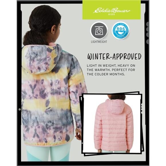 Eddie Bauer Girls' Jacket - CirrusLite Weather Resistant Down Coat for Girls - - Picture 6 of 7